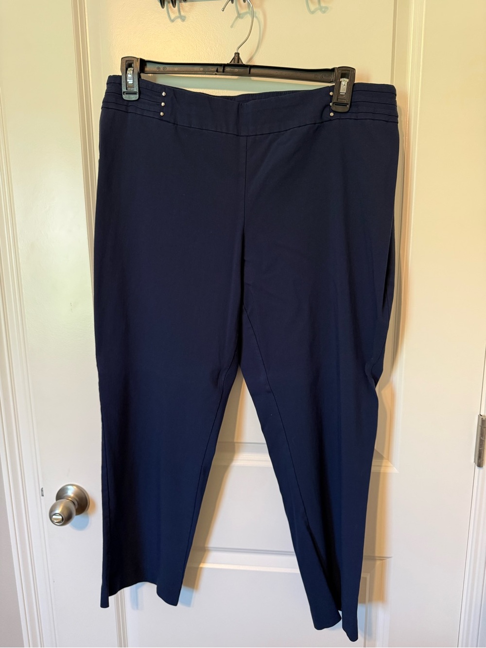JM Collection Navy Straight-Leg Dress Pants